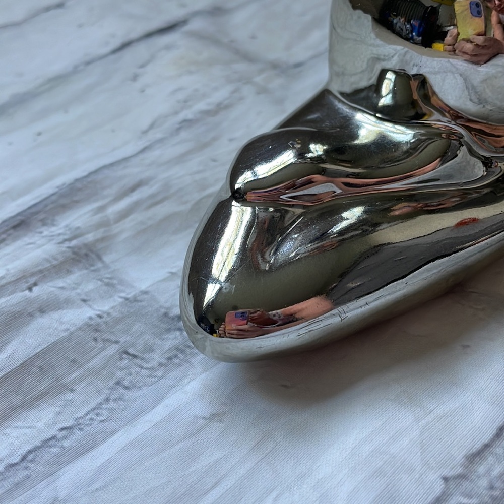 Ceramic Mirror Chrome Cute Whimsical Yoga Frog - Picture 3 of 12